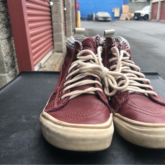 vans 721454 Unisex’s Brown White Leather high top Sneakers Size M4.5,W6 - Picture 2 of 13